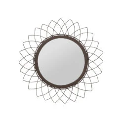 Miroir Rond En Fer Noir D32cm - Lore