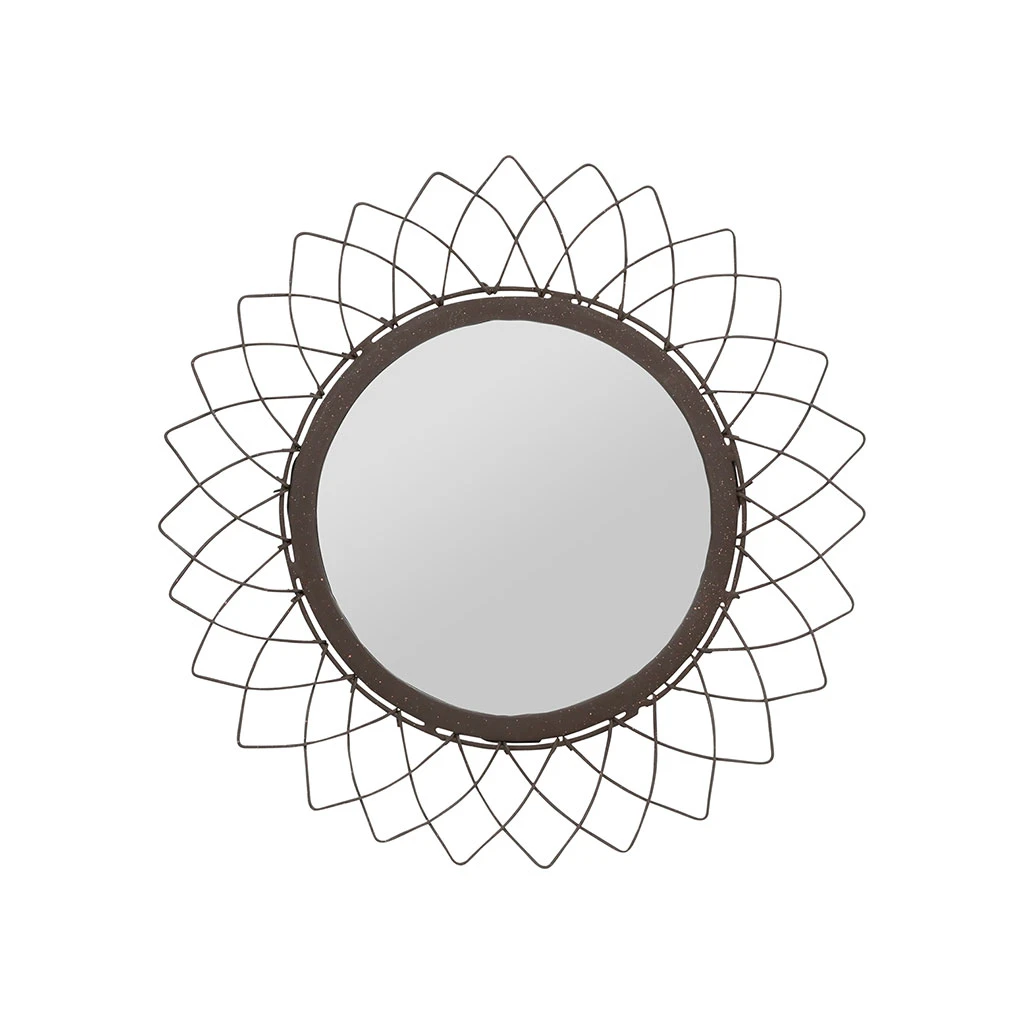 Miroir Rond En Fer Noir D32cm - Lore 1 Miroir Rond En Fer Noir D32cm - Lore