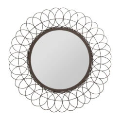 Miroir Rond En Fer Noir D44cm - Lore