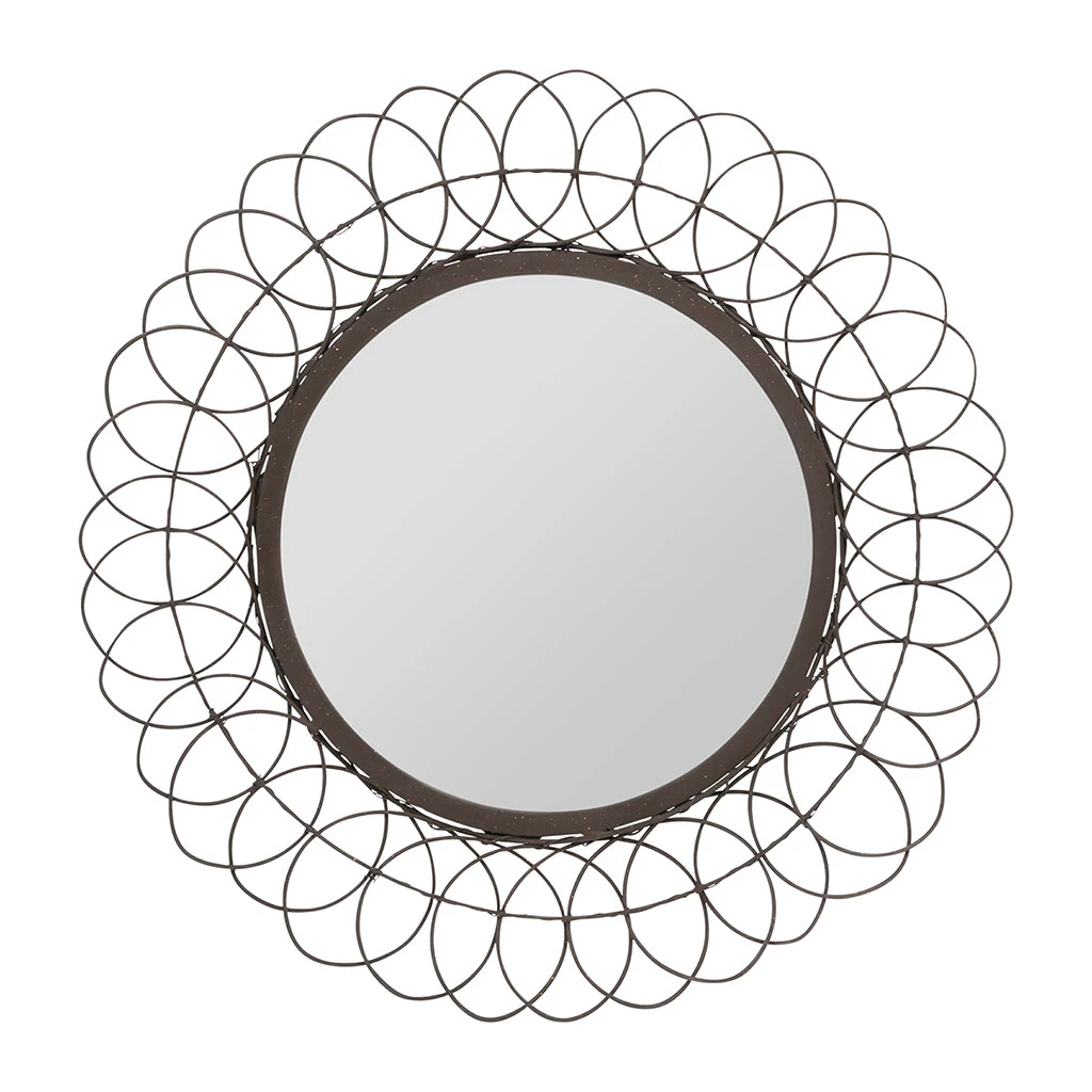 Miroir Rond En Fer Noir D44cm - Lore 1 Miroir Rond En Fer Noir D44cm - Lore