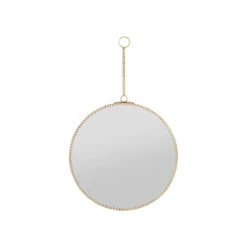 Miroir Rond En Laiton Doré D20cm - Ornalise