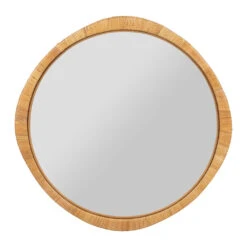 Miroir Rond En Rotin D87cm - Rotin