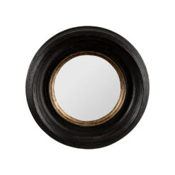 Miroir Rond Oeil De Sorciere Noir Et Doré D16cm - Aureol