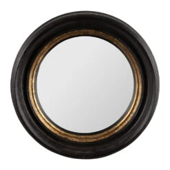 Miroir Rond Oeil De Sorciere Noir Et Doré D33cm - Aureol