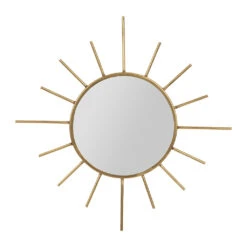 Miroir Soleil En Laiton Doré 20x20cm - Jolinio