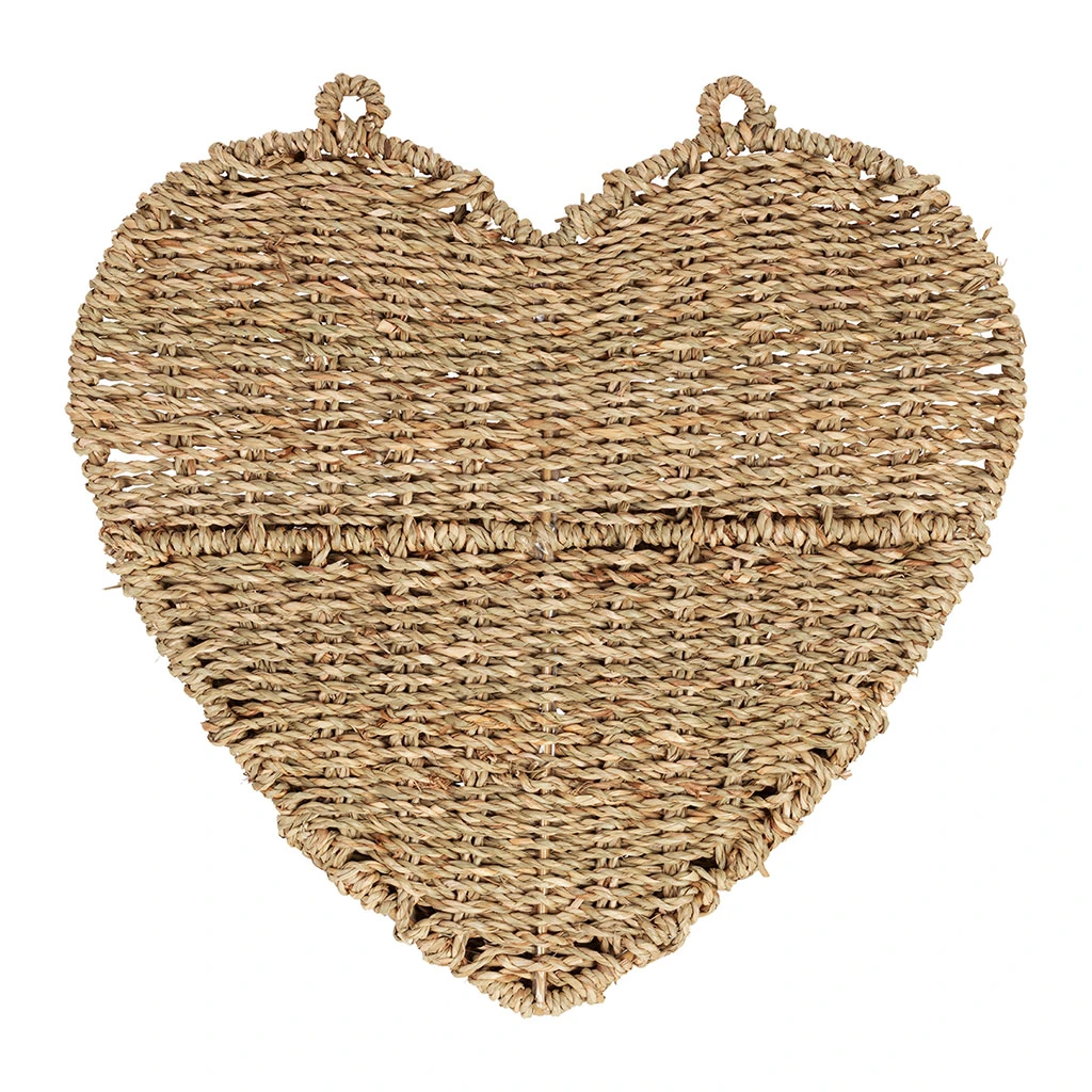 Panier Mural Cœur En Jonc De Mer Naturel 33x32cm-Chaumière 4 Panier Mural Cœur En Jonc De Mer Naturel 33x32cm-Chaumière – Image 4