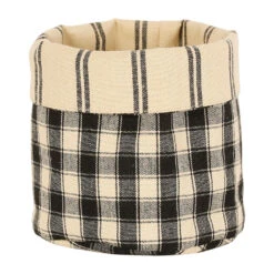 Panière à Pain En Coton à Carreaux Noir - Campagne