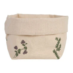 Panière à Pain En Coton Naturel Et Vert D15cm - Juline