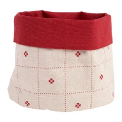 Panière à Pain En Coton Rouge - P'tits Cœurs