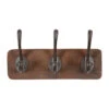 Patère 3 Crochets En Shorea Et Ferrier Brun - Campagne