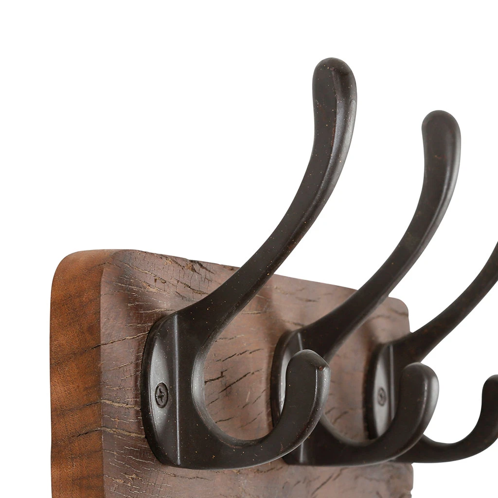 Patère 3 Crochets En Shorea Et Ferrier Brun - Campagne 3 Patère 3 Crochets En Shorea Et Ferrier Brun - Campagne – Image 3