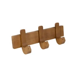 Patère 3 Crochets Oiseau En Acajou Blanc Naturel 30x11cm - Campagne