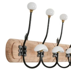 Patère 4 Crochets En Acacia Et Fer Naturel Et Blanc - Campagne 5 Patère 4 Crochets En Acacia Et Fer Naturel Et Blanc - Campagne -Magasin Général Pour La Maison patere 4 crochets en acacia et fer naturel et blanc campagne 201821 201821 DET02 WEB 2