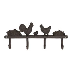 Patère 4 Crochets En Fonte Brun - Basse-Cour