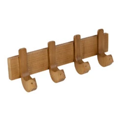 Patère 4 Crochets Oiseau En Acajour Blanc Naturel 40x13cm - Campagne