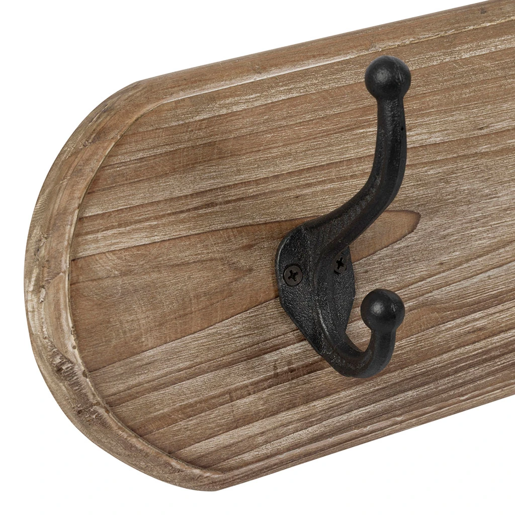 Patère 5 Crochets En Sapin Et Métal Naturel L85cm - Trappeur 3 Patère 5 Crochets En Sapin Et Métal Naturel L85cm - Trappeur – Image 3