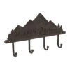 Patères 4 Crochets Montagnes En Fonte Brun - Montagne