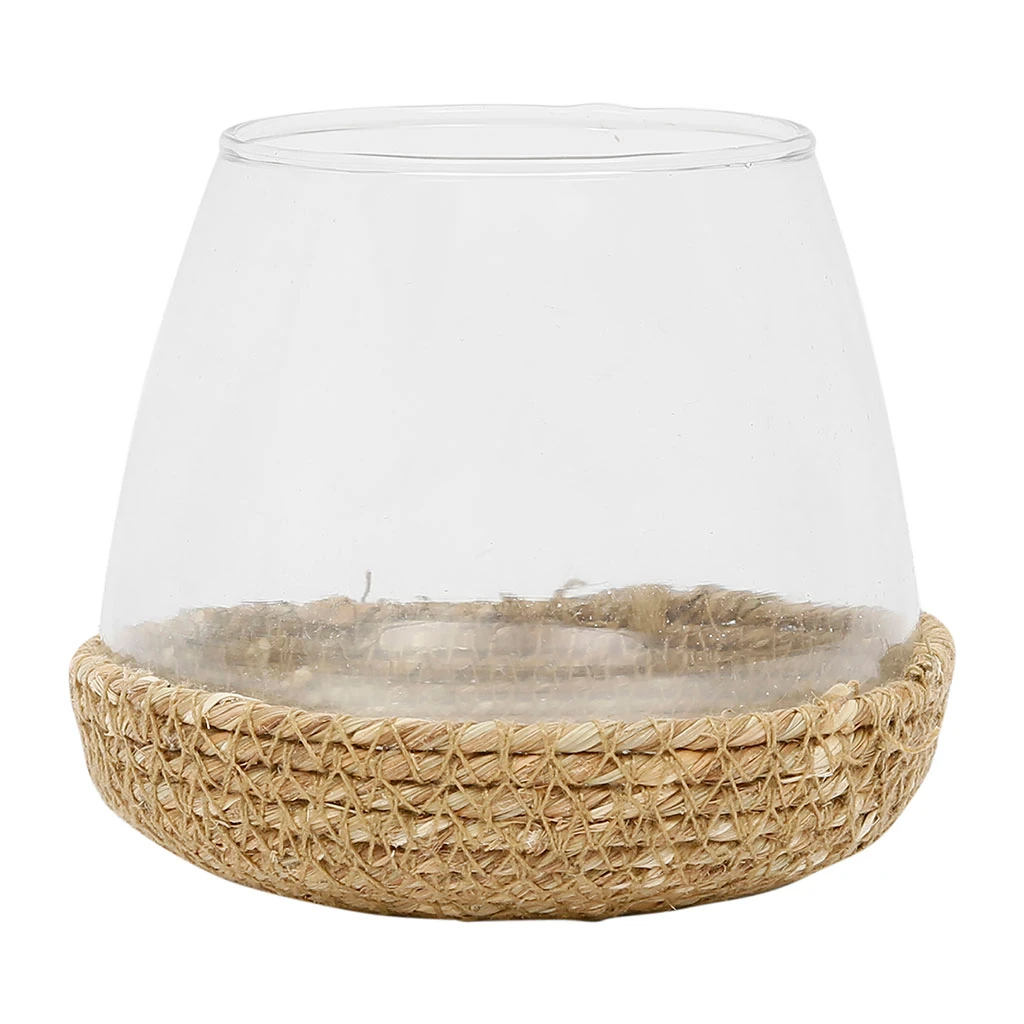 Photophore En Jute Naturel Et Verre - Ourea 1 Photophore En Jute Naturel Et Verre - Ourea