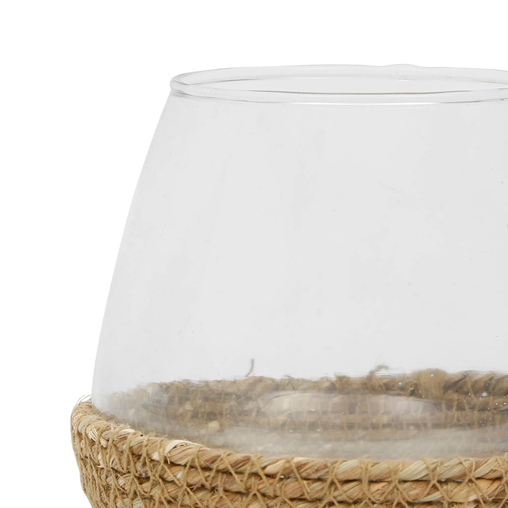 Photophore En Jute Naturel Et Verre - Ourea 2 Photophore En Jute Naturel Et Verre - Ourea – Image 2