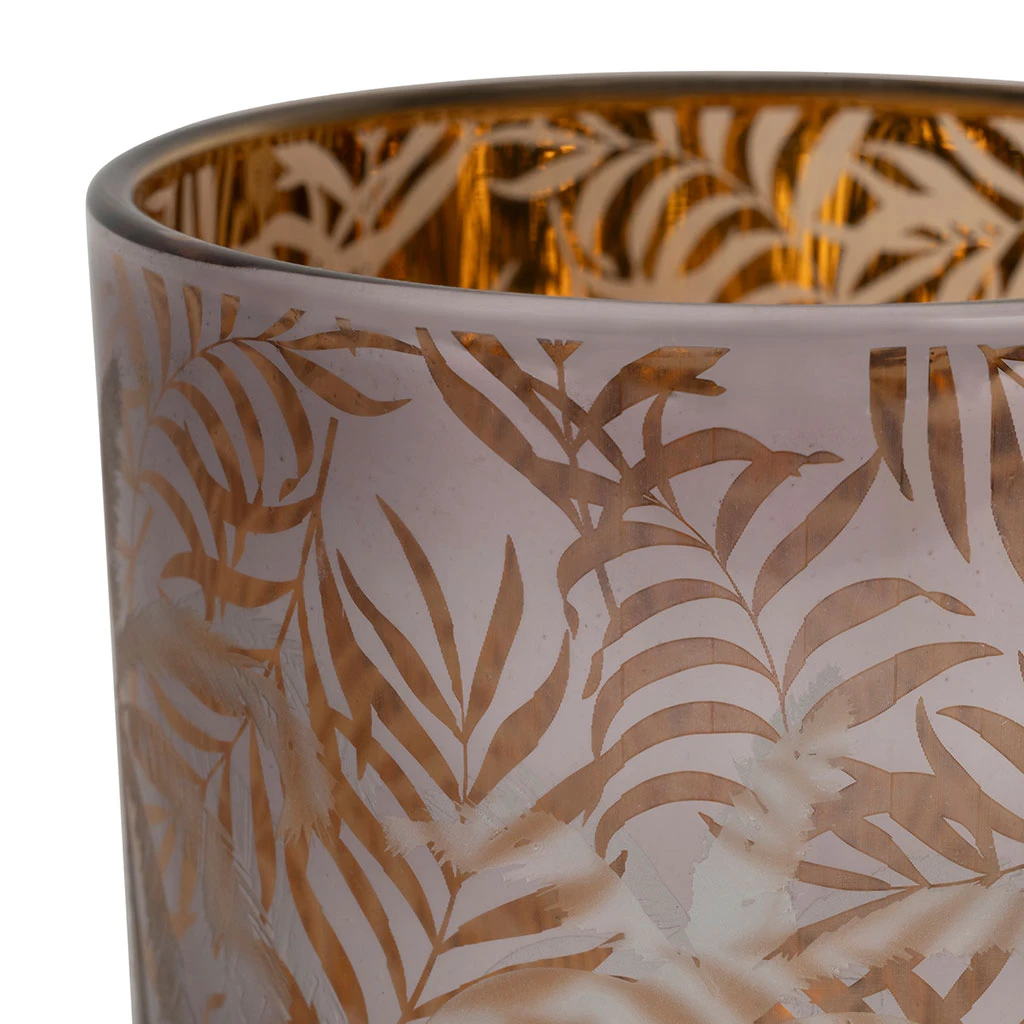 Photophore X2 En Verre Ambre Et Argent - Somptua 2 Photophore X2 En Verre Ambre Et Argent - Somptua – Image 2