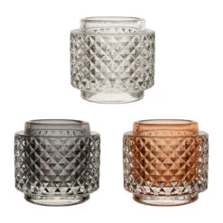 Photophore X3 En Verre Multicolore D9cm - Prisca