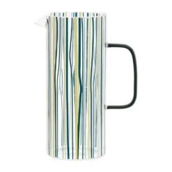 Pichet Rayé Bleu, Vert Et Jaune 1l En Verre -belle Vie