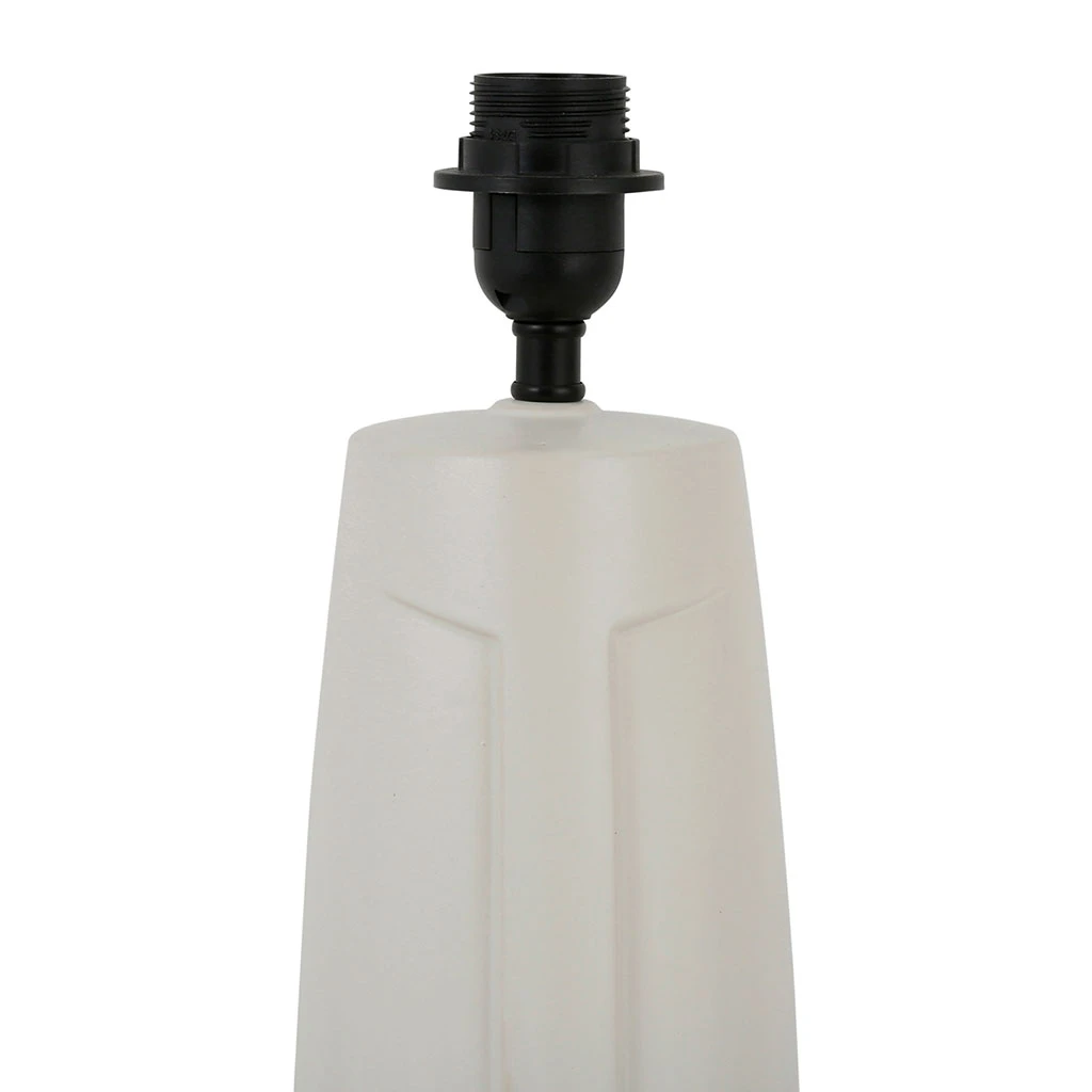 Pied De Lampe En Porcelaine H35cm Visage Blanc - Face 2 Pied De Lampe En Porcelaine H35cm Visage Blanc - Face – Image 2