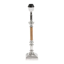 Pied Lampe En Aluminium Et Manguier H38cm Argent - Chaveny