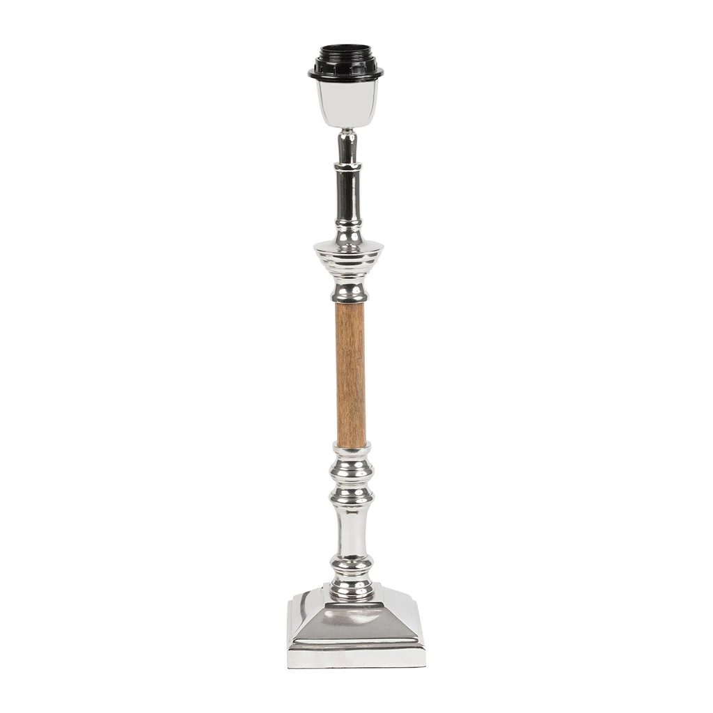 Pied Lampe En Aluminium Et Manguier H38cm Argent - Chaveny 1 Pied Lampe En Aluminium Et Manguier H38cm Argent - Chaveny