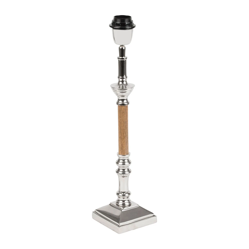 Pied Lampe En Aluminium Et Manguier H38cm Argent - Chaveny 2 Pied Lampe En Aluminium Et Manguier H38cm Argent - Chaveny – Image 2