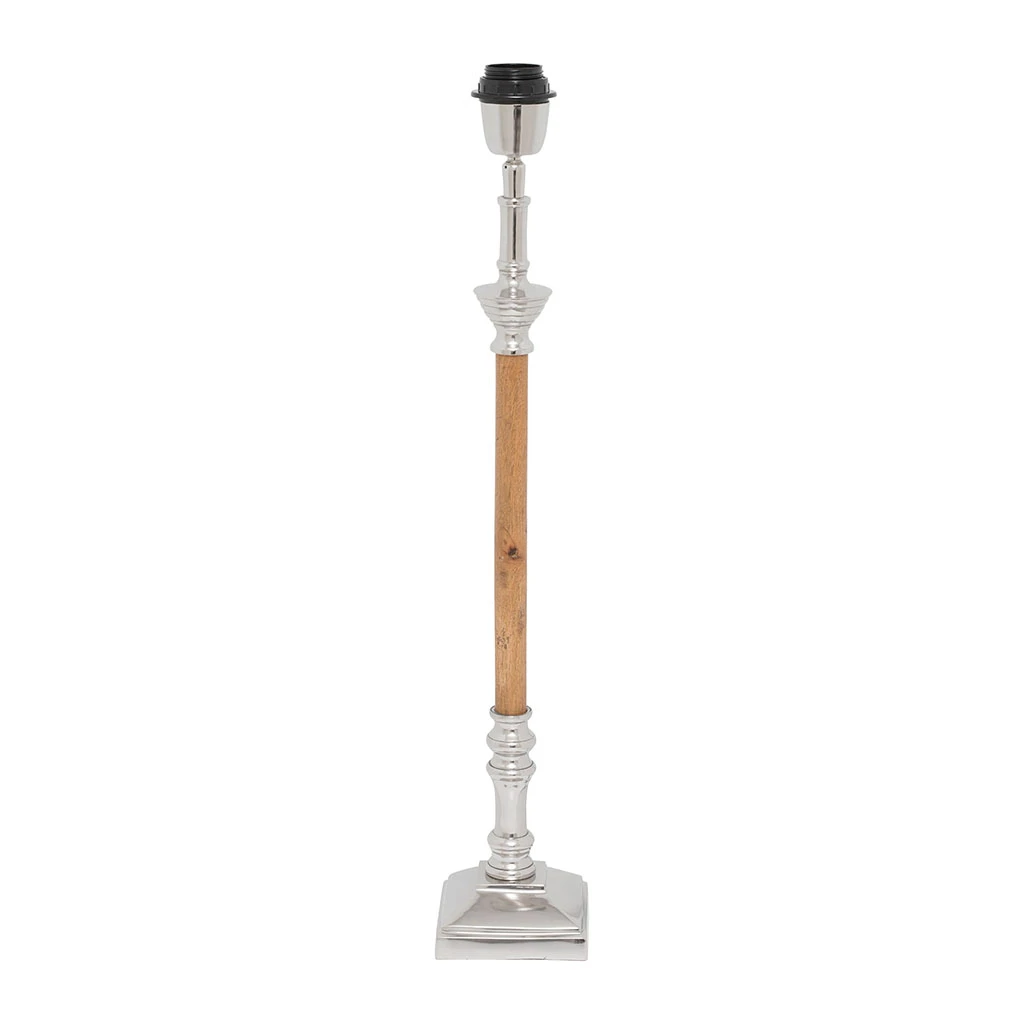 Pied Lampe En Aluminium Et Manguier H60cm Argent - Chaveny 1 Pied Lampe En Aluminium Et Manguier H60cm Argent - Chaveny