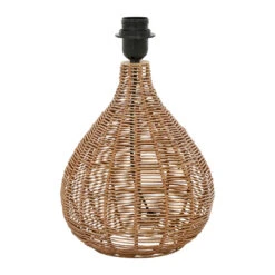 Pied Lampe En Rotin Et Fer Naturel H35cm - Brasil