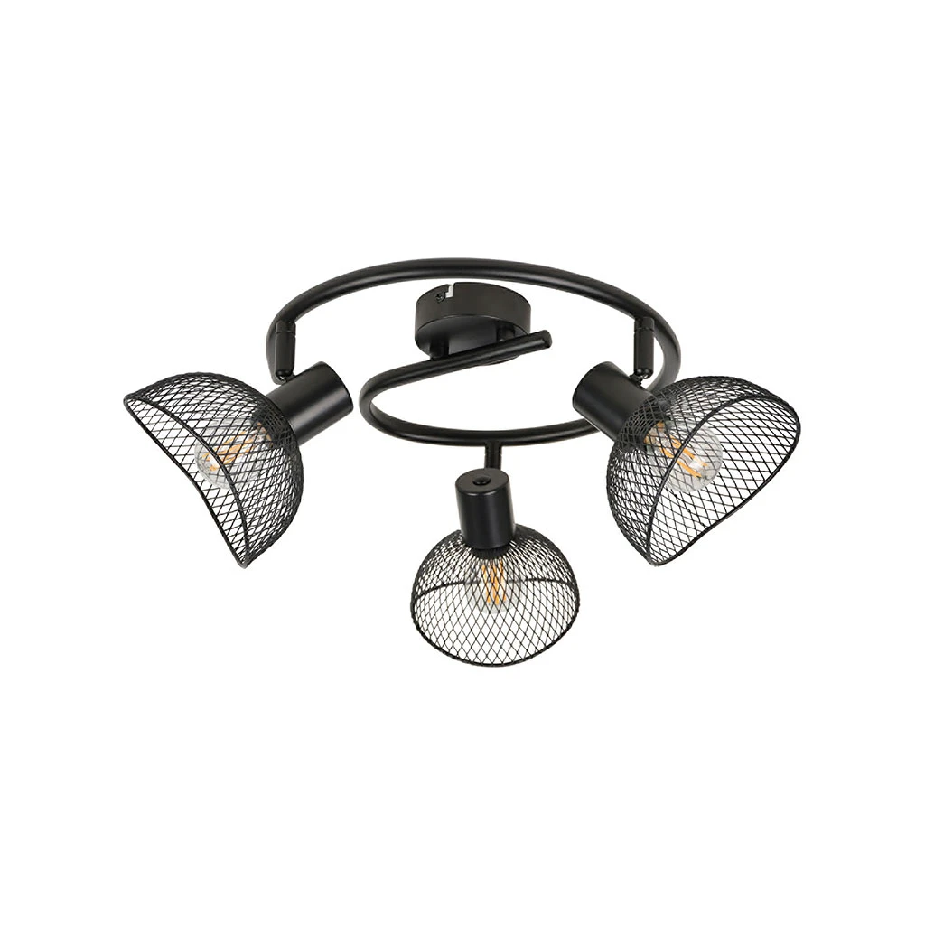 Plafonnier 3 Lumières En Metal H18cm Mat Noir - Iris 1 Plafonnier 3 Lumières En Metal H18cm Mat Noir - Iris