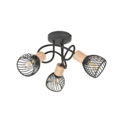 Plafonnier 3 Lumières En Metal H21 Cm Mat Noir - Kento