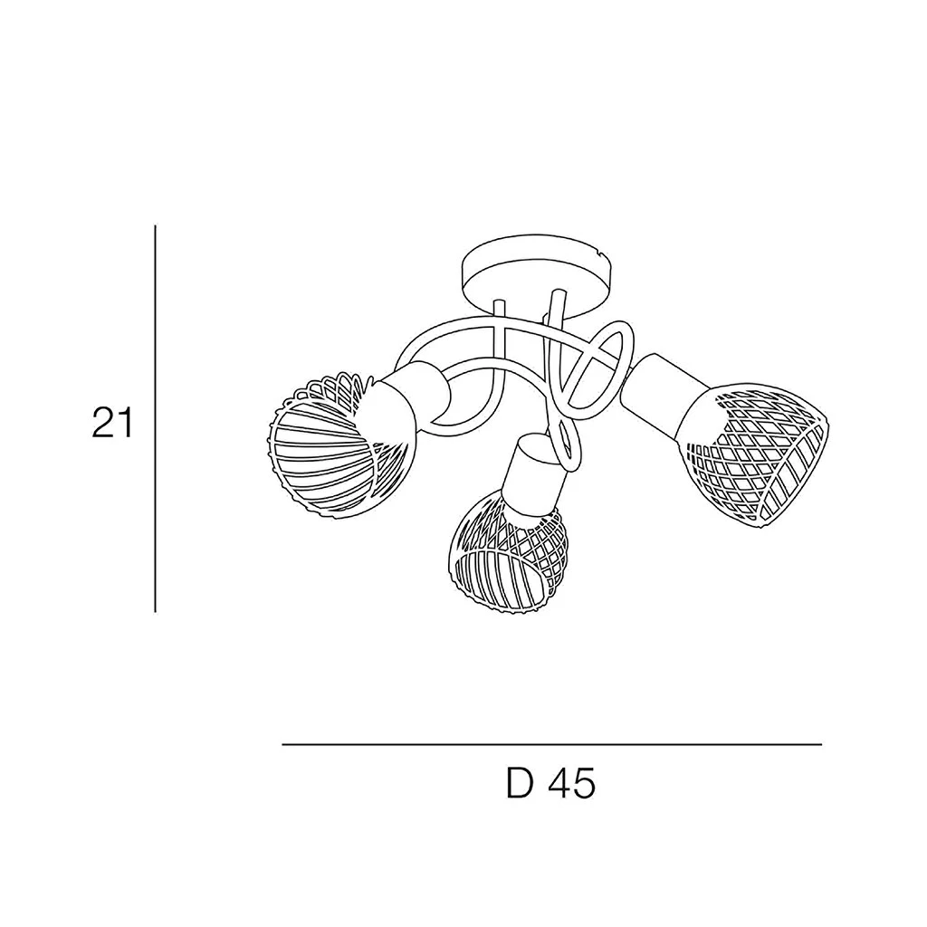 Plafonnier 3 Lumières En Metal H21 Cm Mat Noir - Kento 3 Plafonnier 3 Lumières En Metal H21 Cm Mat Noir - Kento – Image 3