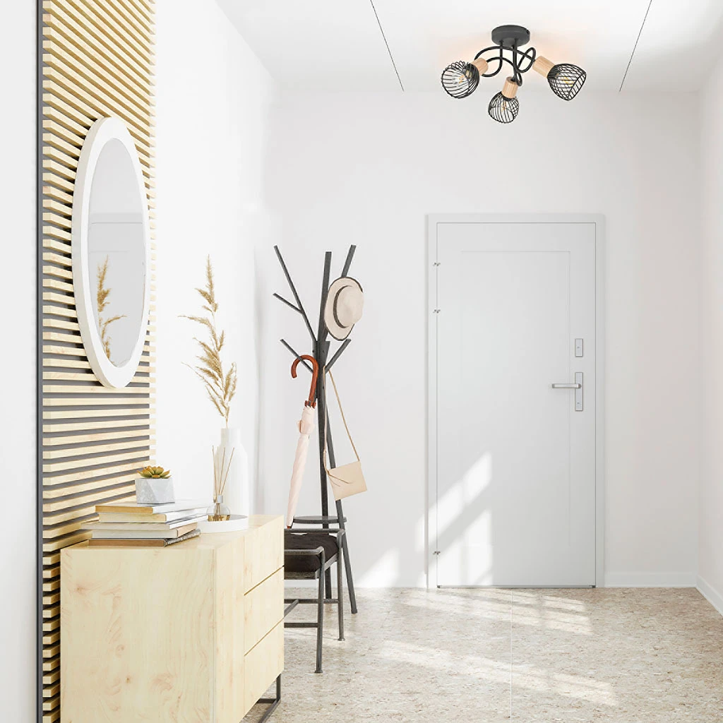 Plafonnier 3 Lumières En Metal H21 Cm Mat Noir - Kento 4 Plafonnier 3 Lumières En Metal H21 Cm Mat Noir - Kento – Image 4