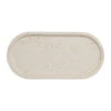 Plateau Ovale En Ciment écru Moucheté 25x12cm - Organic