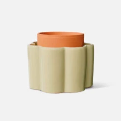 Pot Auto-arrosant En Céramique Vert Sauge Et Argile D14cm - Paulita