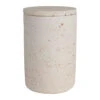 Pot Avec Couvercle En Ciment écru Moucheté H16.5cm - Organic