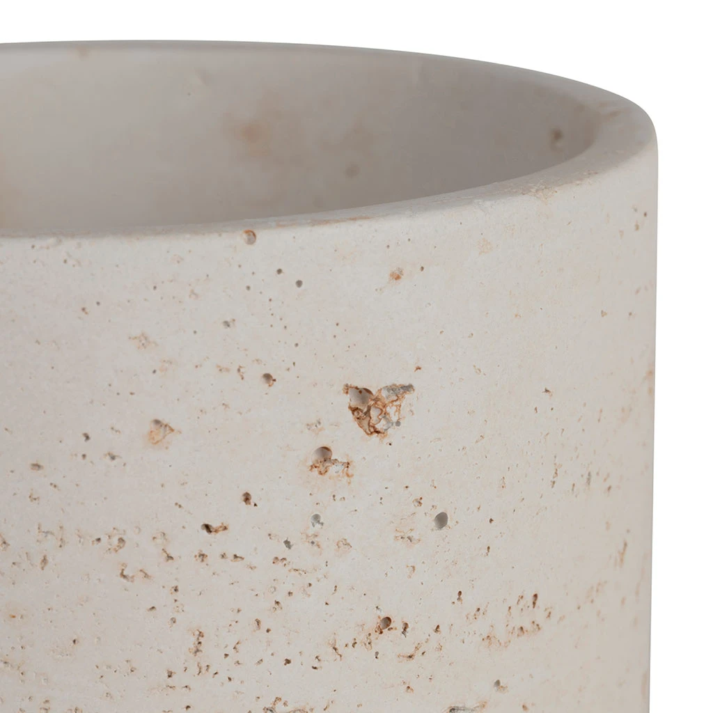 Pot Avec Couvercle En Ciment écru Moucheté H16.5cm - Organic 3 Pot Avec Couvercle En Ciment écru Moucheté H16.5cm - Organic – Image 3