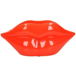 Pot Lèvre Rouge En Polyrésine H12.5cm