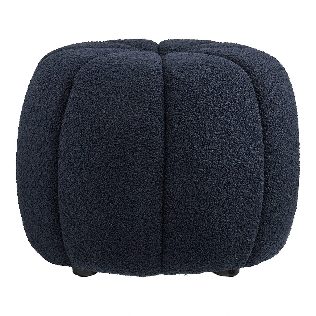 Pouf En Tissu Bouclette Bleu Marine - Paris 3 Pouf En Tissu Bouclette Bleu Marine - Paris – Image 3