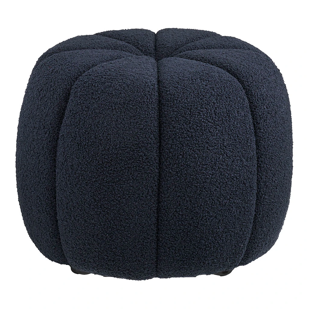 Pouf En Tissu Bouclette Bleu Marine - Paris 1 Pouf En Tissu Bouclette Bleu Marine - Paris