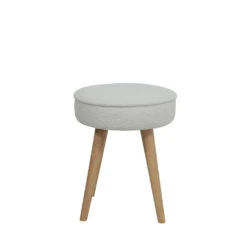 Pouf En Tissu Bouclette Ecru - Popy