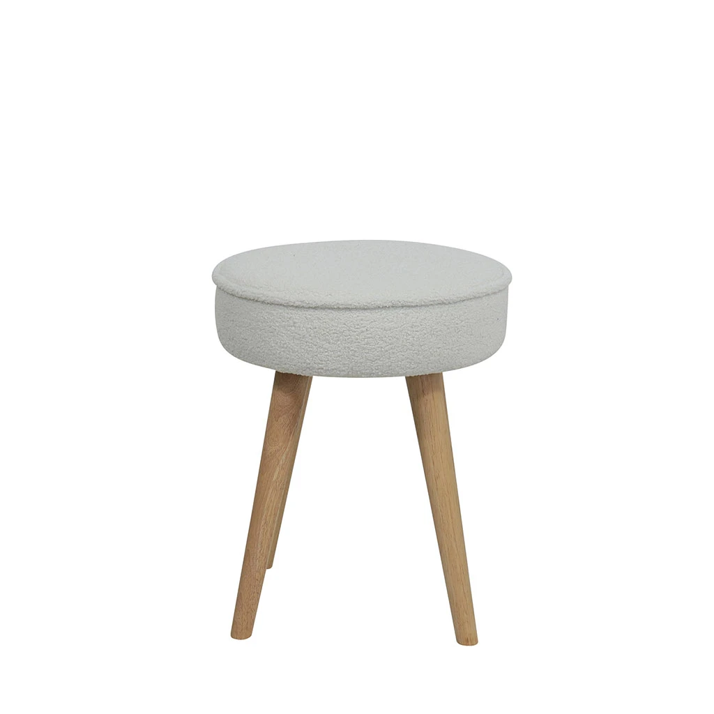 Pouf En Tissu Bouclette Ecru - Popy 1 Pouf En Tissu Bouclette Ecru - Popy