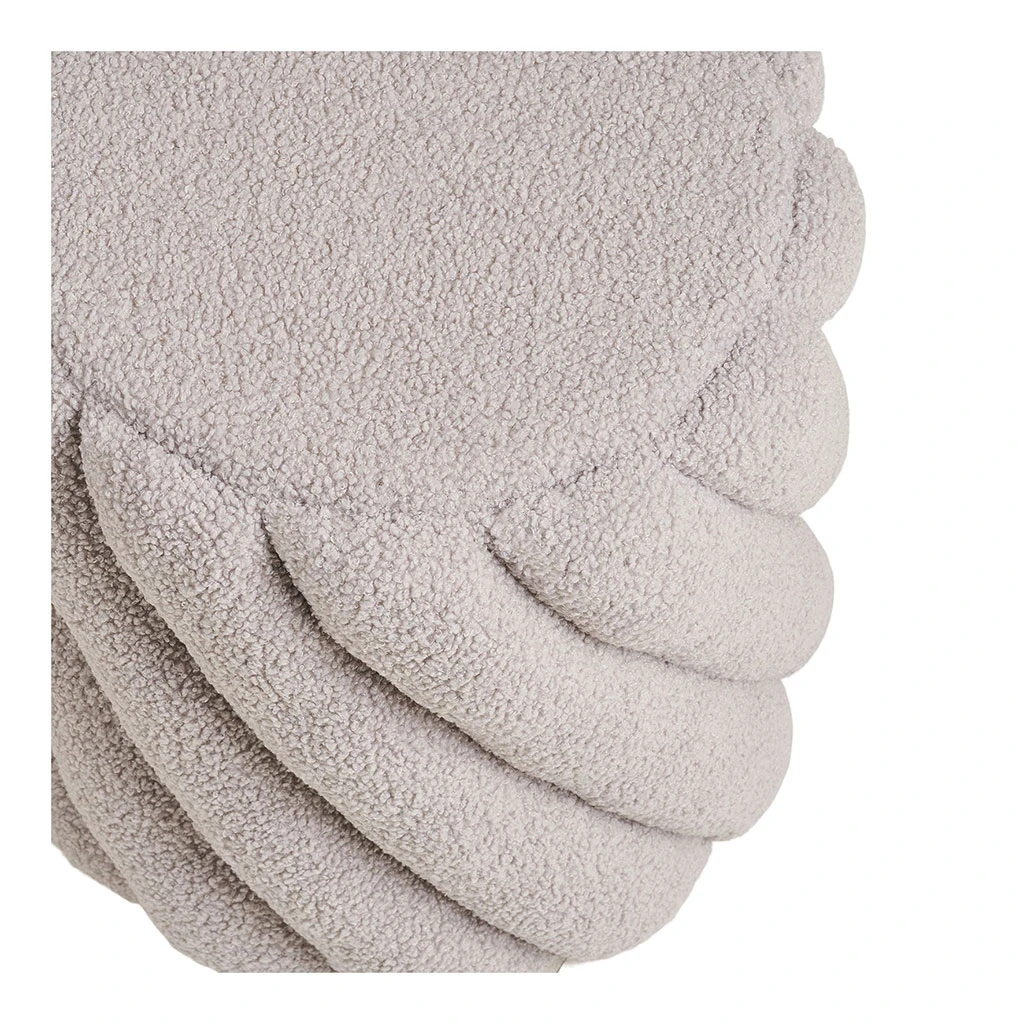 Pouf En Tissu Bouclette Gris - Salina 3 Pouf En Tissu Bouclette Gris - Salina – Image 3