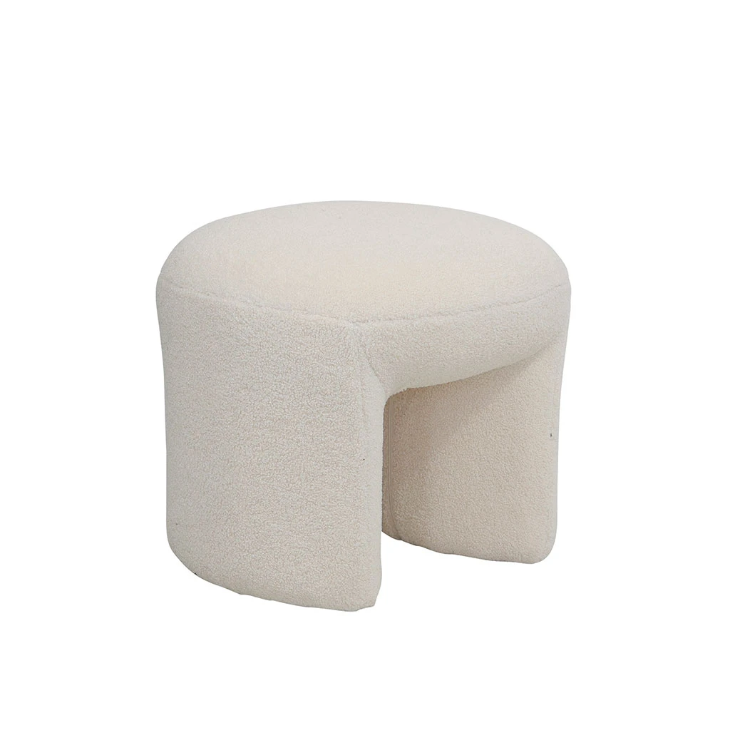 Pouf En Tissu Bouclette Crème - Loa 2 Pouf En Tissu Bouclette Crème - Loa – Image 2