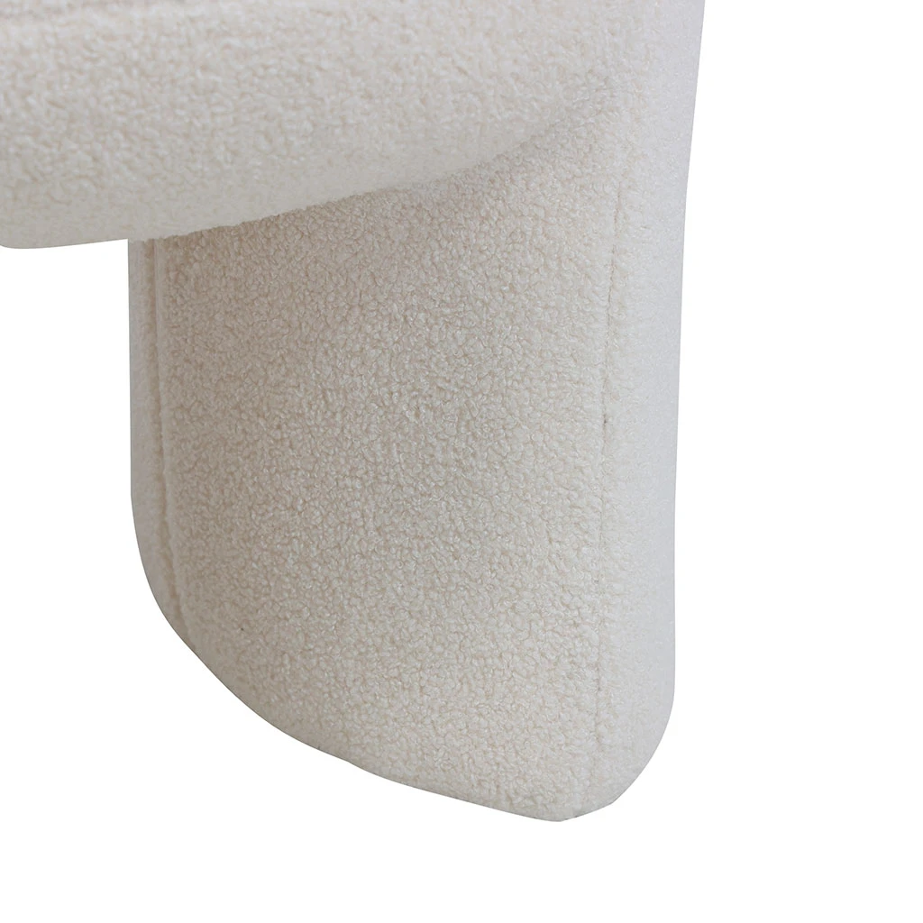 Pouf En Tissu Bouclette Crème - Loa 4 Pouf En Tissu Bouclette Crème - Loa – Image 4