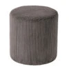 Pouf En Tissu Velours Côtelé Gris - Snaw