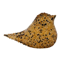 Presse-papier Moineau En Verre Ambre Et Noir - Serin